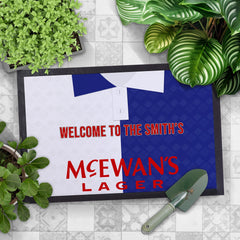 Blackburn 1992 Home Shirt - Personalised Retro Door Mat - 60cm x 40cm