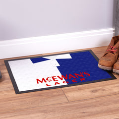 Blackburn 1992 Home Shirt - Personalised Retro Door Mat - 60cm x 40cm