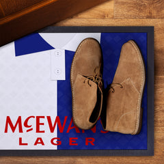 Blackburn 1992 Home Shirt - Personalised Retro Door Mat - 60cm x 40cm