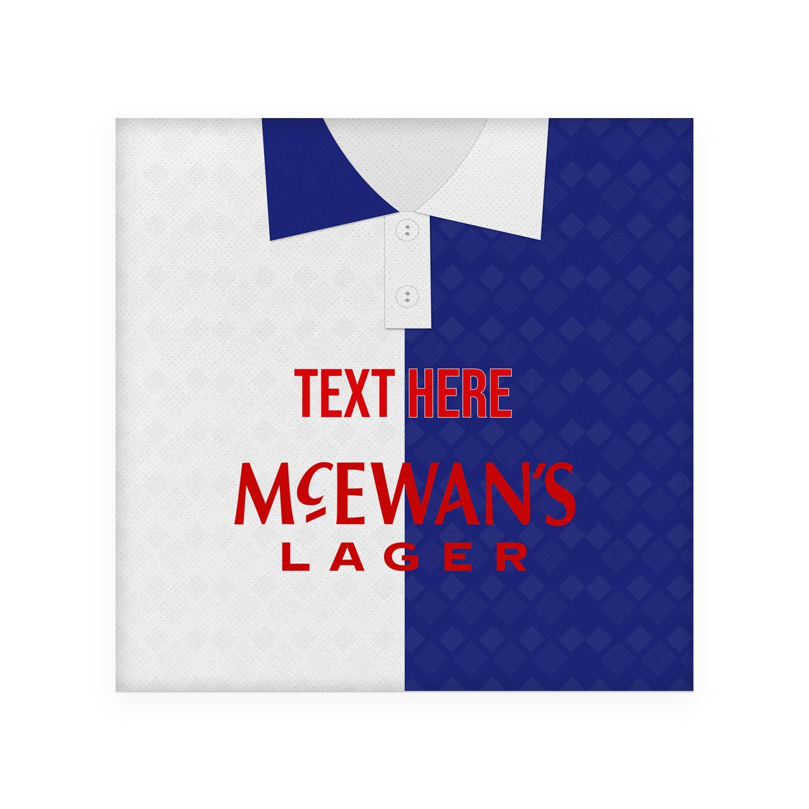 Blackburn 1992 Home Shirt - Personalised Drink Coaster - Square Or Circle