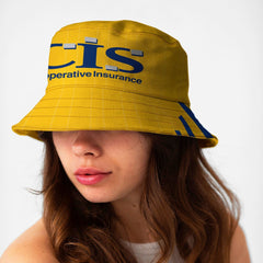 Blackburn 1990 Away Bucket Hat on woman's head