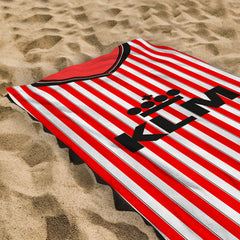 Brentford 1989 Home Shirt - Personalised Lightweight, Microfibre Retro Beach Towel