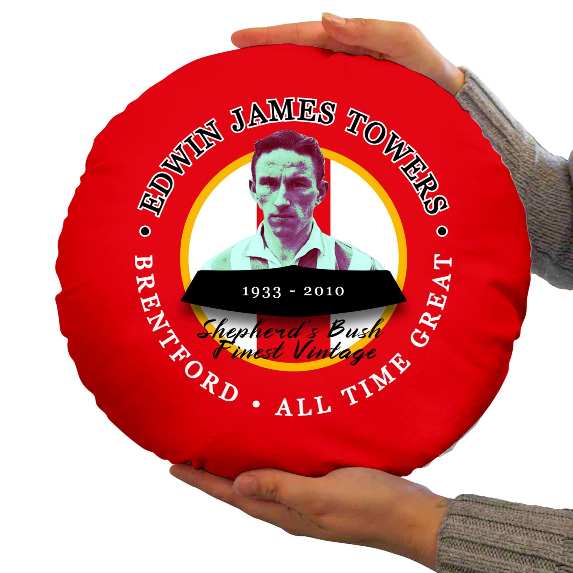 Brentford  Jim Towers - Football Legends - Circle Cushion 14inch