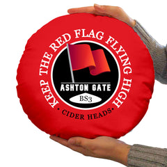 Bristol Red Flag - Football Legends - Circle Cushion 14inch