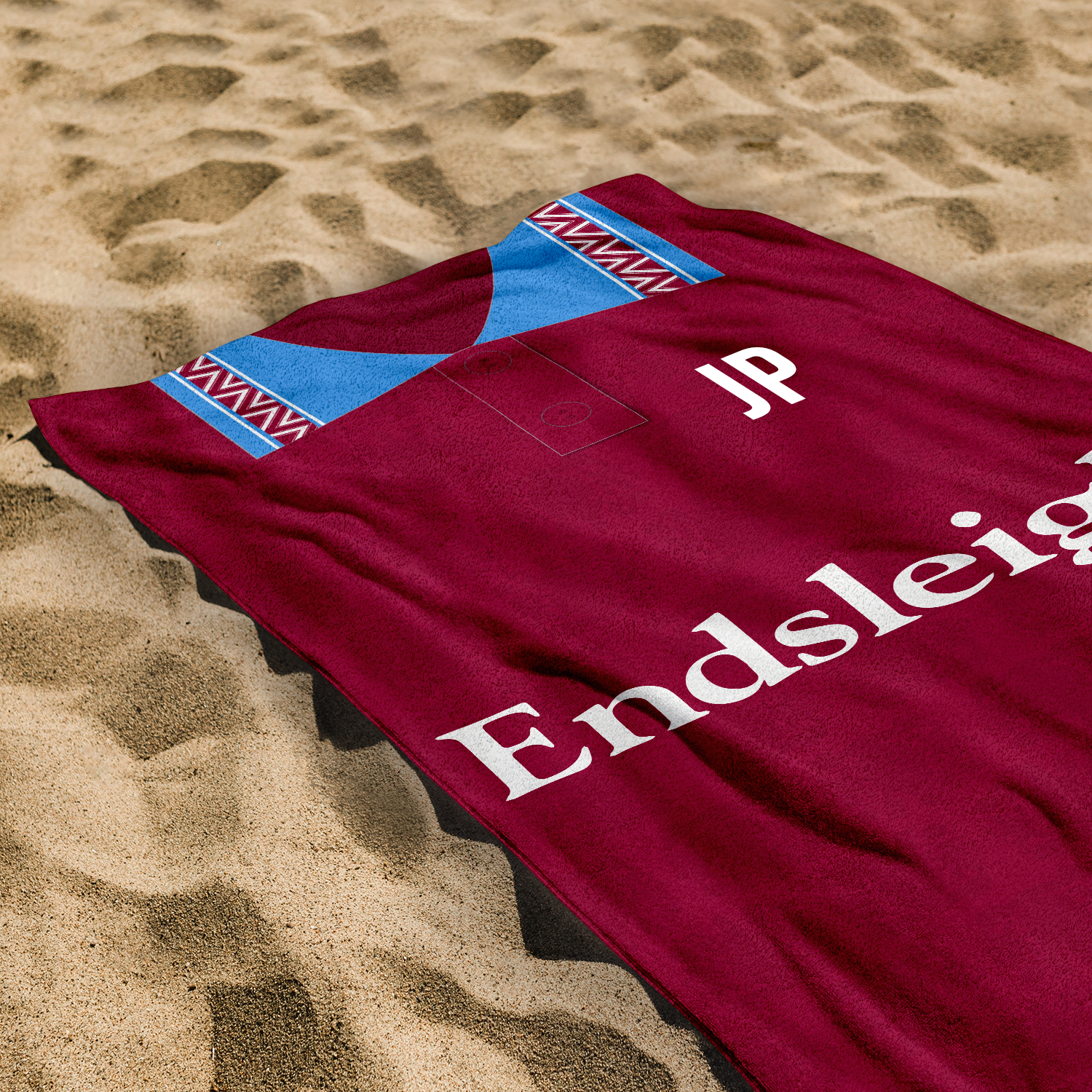 Burnley - 1994 - Home Shirt - Personalised Vintage Beach Towel 
