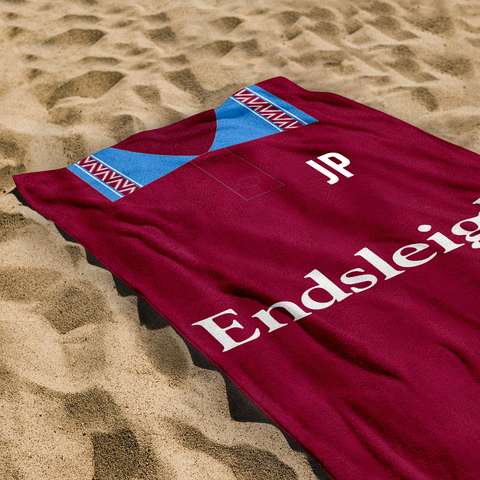 Burnley - 1994 - Home Shirt - Personalised Vintage Beach Towel 