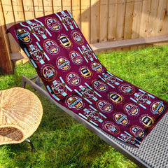 Burnley - Football Legends - Microfibre Beach Towel - 150cm x 75cm