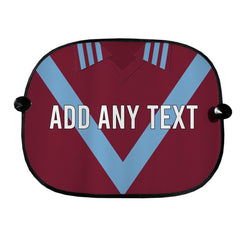 Burnley 1975 Home Shirt - Personalised Retro Football Car Sun Shade - Set of 2