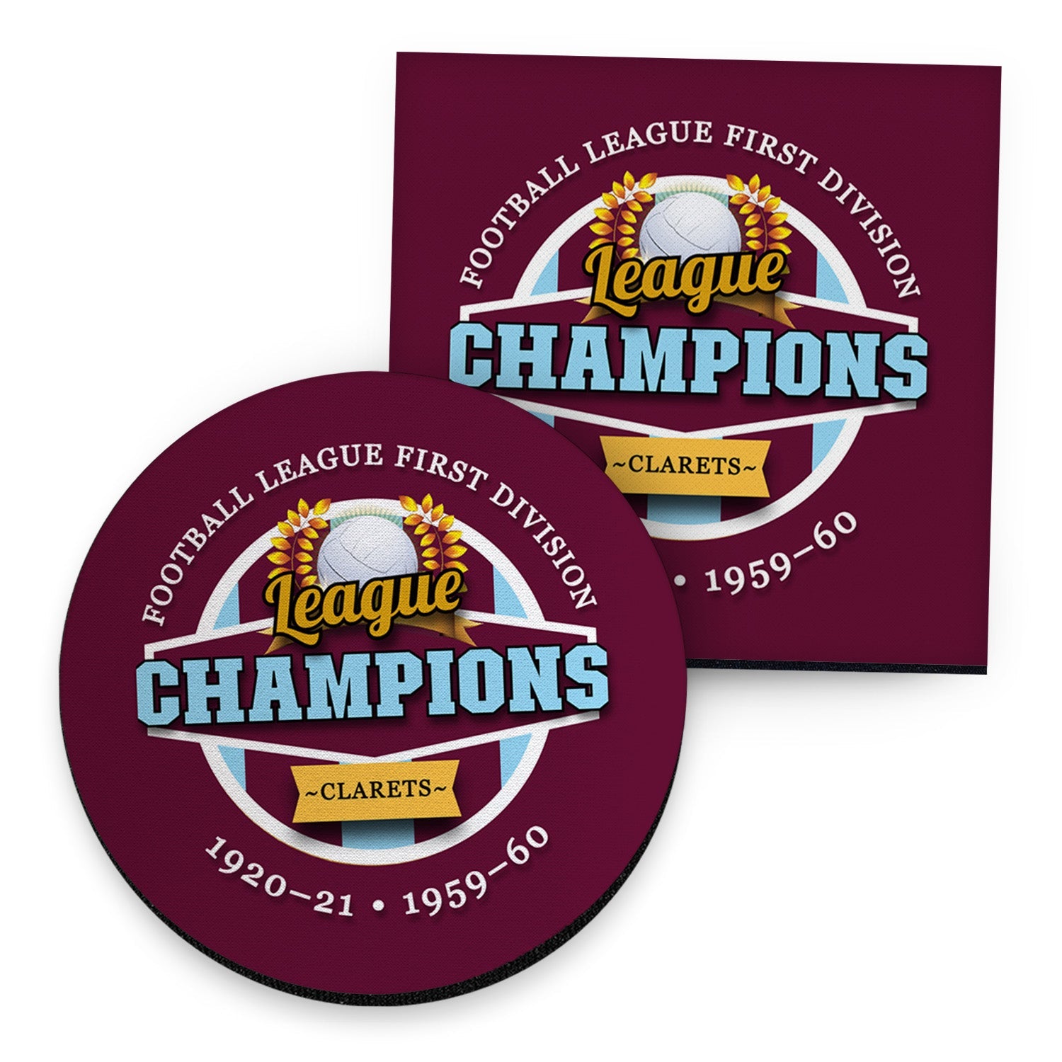 Burnley Champions - Football Coaster - Square Or Circle