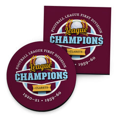 Burnley Champions - Football Coaster - Square Or Circle