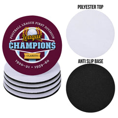 Burnley Champions - Football Coaster - Square Or Circle