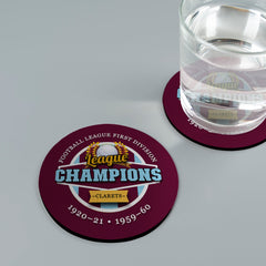 Burnley Champions - Football Coaster - Square Or Circle