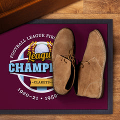 Burnley Champions  - Football Legends - Door Mat -60cm X 40cm