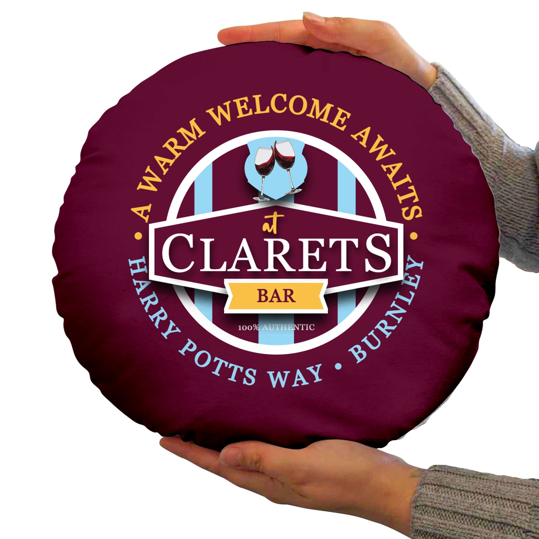 Burnley Clarets - Football Legends - Circle Cushion 14inch