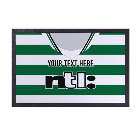 Celtic 2001 Home Shirt - Personalised Retro Door Mat - 60cm x 40cm
