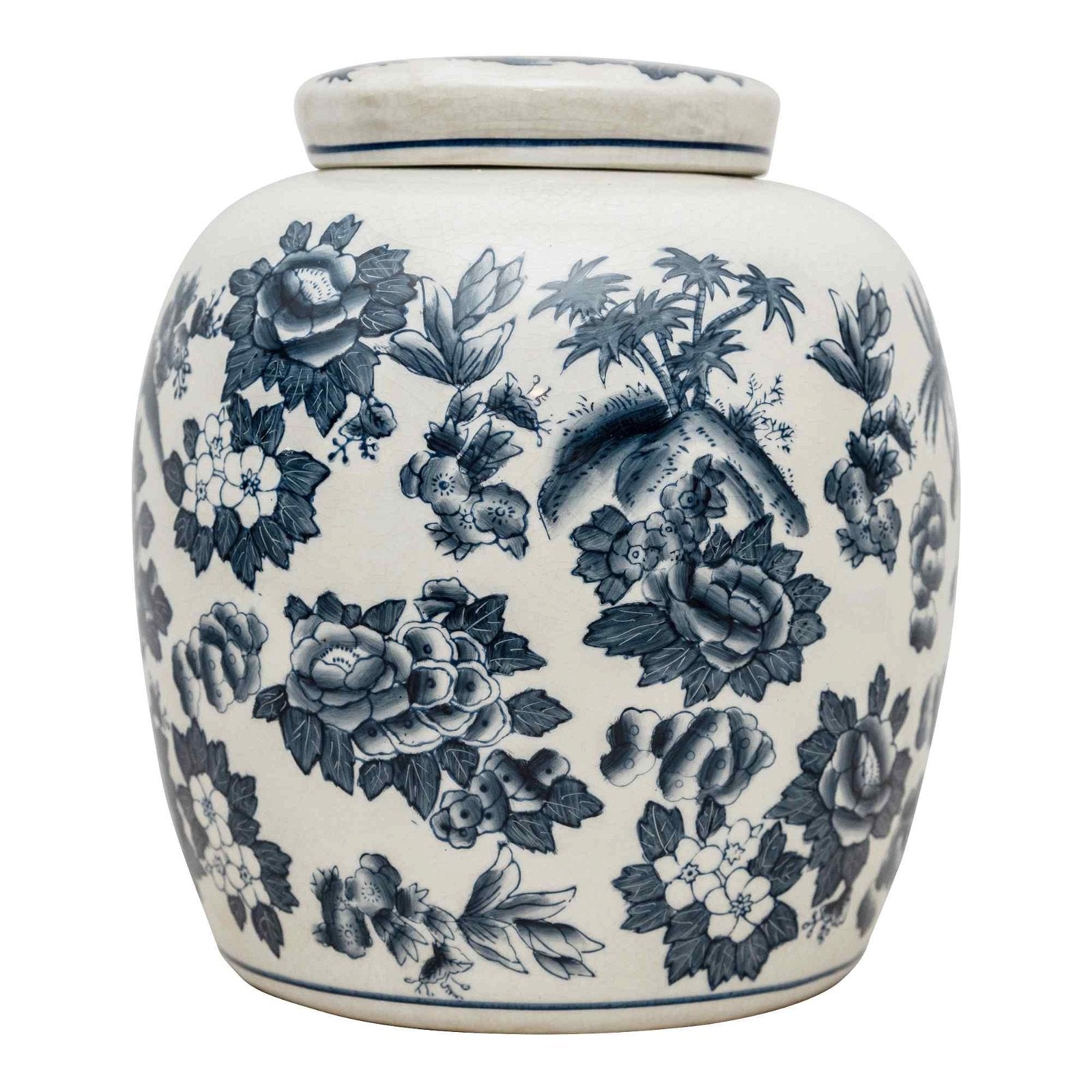 Mandela Island Grey & White 9 inch Ginger Jar