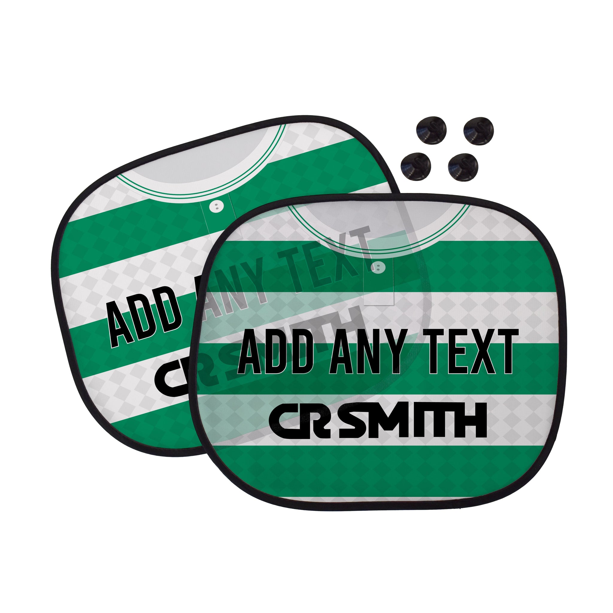 Celtic 1988 Home Shirt - Personalised Retro Football Car Sun Shade - Set of 2