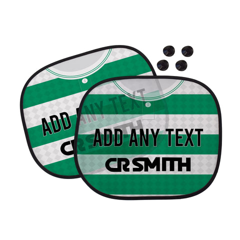 Celtic 1988 Home Shirt - Personalised Retro Football Car Sun Shade - Set of 2