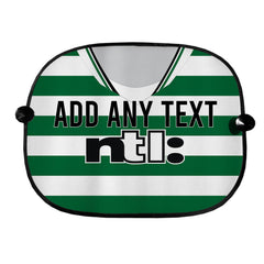 Celtic 2001 Home Shirt - Personalised Retro Football Car Sun Shade - Set of 2