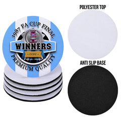 Coventry FA Cup - Football Coaster - Square Or Circle