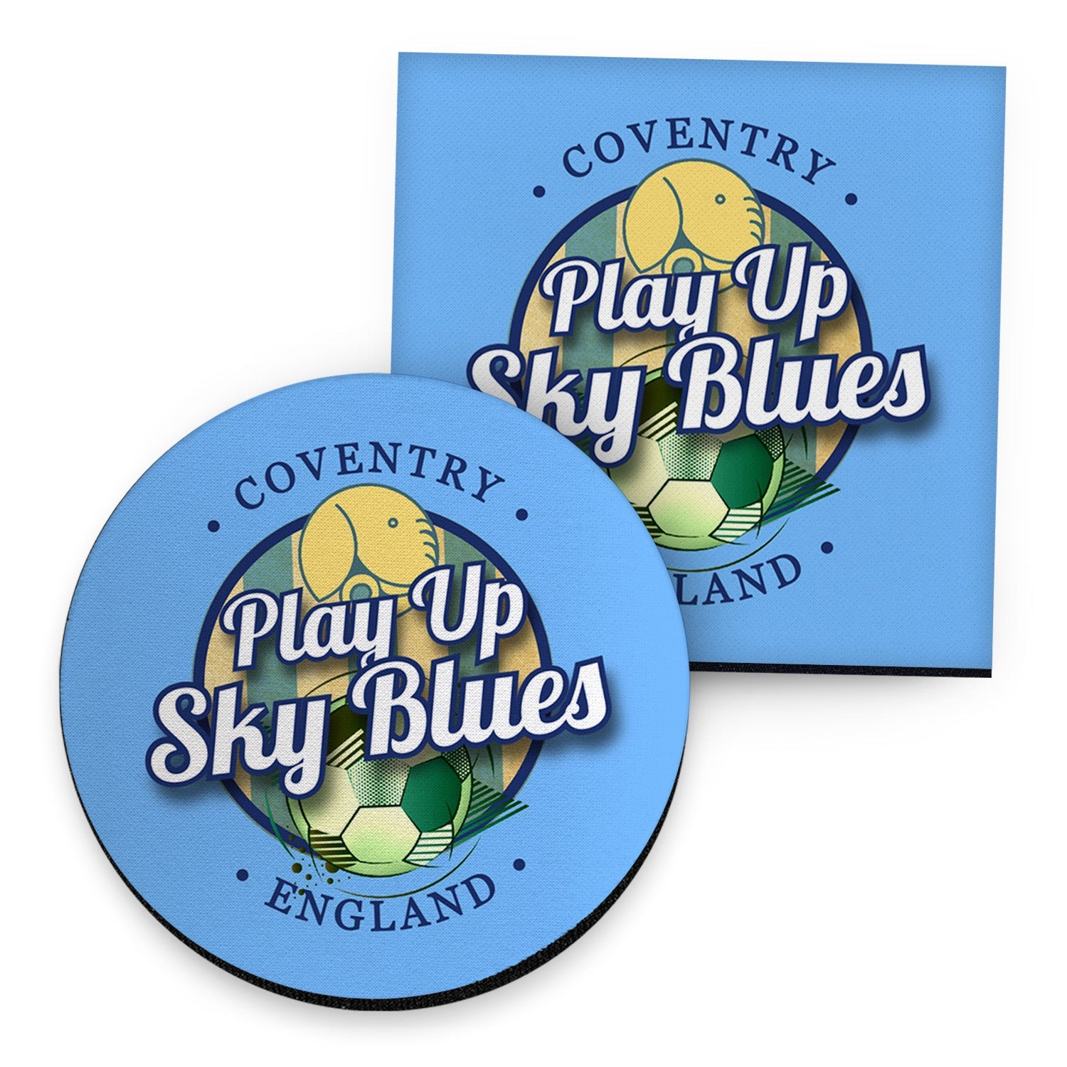 Coventry Play Up - Football Coaster - Square Or Circle