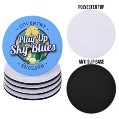 Coventry Play Up - Football Coaster - Square Or Circle