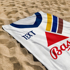 Derby 1984 Home Shirt - Personalised Lightweight, Microfibre Retro Beach Towel - 150cm x 75cm