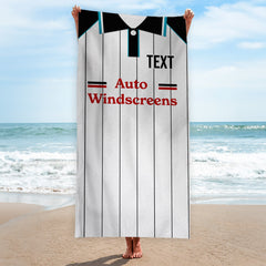 Derby 1993 Home Shirt - Personalised Lightweight, Microfibre Retro Beach Towel - 150cm x 75cm