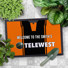 Dundee U 2000 Home Shirt - Personalised Retro Door Mat - 60cm x 40cm