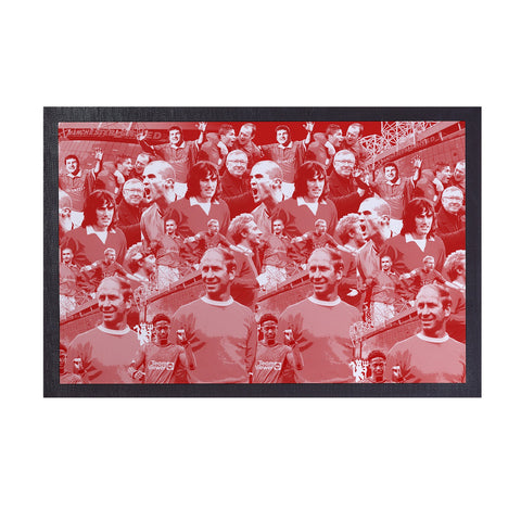 Manchester Red Montage - Retro Door Mat - 60cm x 40cm