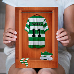Celtic Retro 88 Retro Shirt Dressing Room - A4 Metal Print Sign Plaque - Frame Options Available