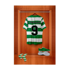 Celtic Retro 88 Retro Shirt Dressing Room - A4 Metal Print Sign Plaque - Frame Options Available
