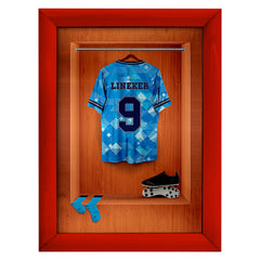 England 90 Retro Shirt Dressing Room - A4 Metal Print Sign Plaque - Frame Options Available