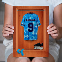 England 90 Retro Shirt Dressing Room - A4 Metal Print Sign Plaque - Frame Options Available