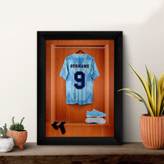 Manchester Blue Retro '89 Retro Shirt Dressing Room - A4 Metal Sign Plaque - Frame Options Available