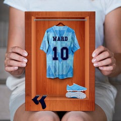 Manchester Blue Retro '89 Retro Shirt Dressing Room - A4 Metal Sign Plaque - Frame Options Available