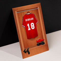 Manchester Red - '99 Retro Shirt Dressing Room - A4 Metal Sign Plaque - Frame Options Available