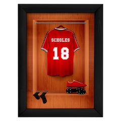 Manchester Red - '99 Retro Shirt Dressing Room - A4 Metal Sign Plaque - Frame Options Available