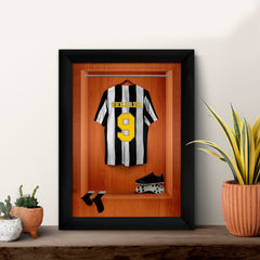 Newcastle '96 Retro Shirt Dressing Room - A4 Metal Sign Plaque - Frame Options Available