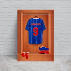 Rangers '84 Retro Shirt Dressing Room - A4 Metal Sign Plaque - Frame Options Available