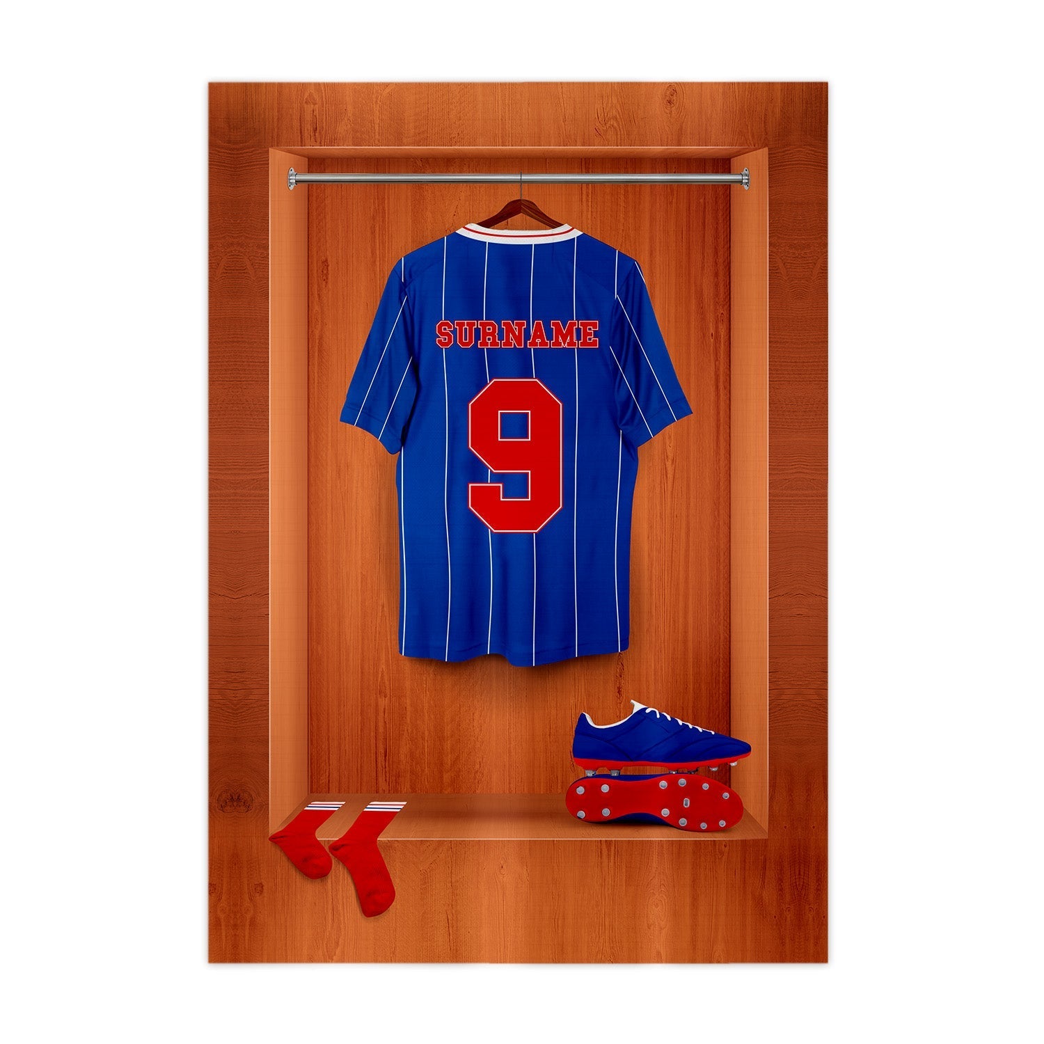 Rangers '84 Retro Shirt Dressing Room - A4 Metal Sign Plaque - Frame Options Available