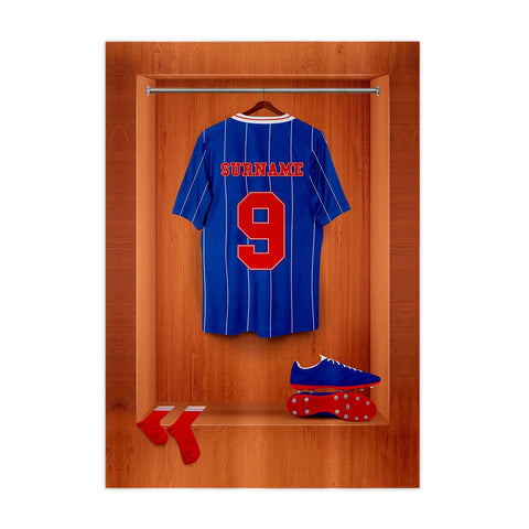 Rangers '84 Retro Shirt Dressing Room - A4 Metal Sign Plaque - Frame Options Available