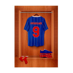 Rangers '84 Retro Shirt Dressing Room - A4 Metal Sign Plaque - Frame Options Available
