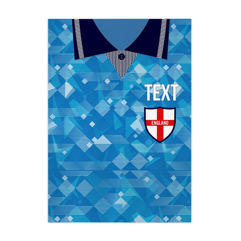 Personalised England - 1990 Third Shirt - A4 Metal Sign Plaque 