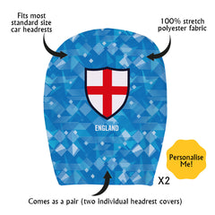 England 1990 3rd - Retro Football Shirt - Pack of 2 - Car Seat Headrest Covers