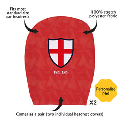 England 1990 Away - Retro Football Shirt - Pack of 2 - Car Seat Headrest Covers