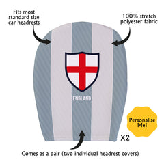 England 1996 Away - Retro Football Shirt - Pack of 2 - Car Seat Headrest Covers