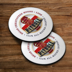 England Rugby Union Pitbull - Coaster - Circle or Square