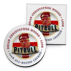 England Rugby Union Pitbull - Coaster - Circle or Square
