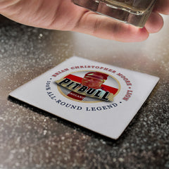 England Rugby Union Pitbull - Coaster - Circle or Square
